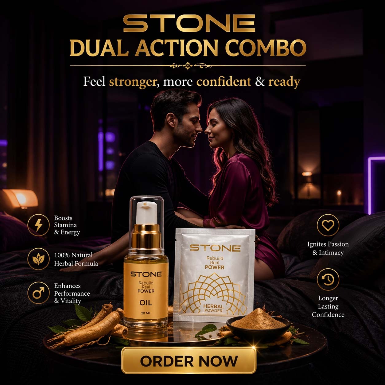 Stone Oil + Herbal Powder Combo Pack